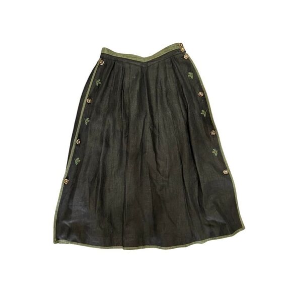LODENFREY VINTAGE LINEN BLACK SKIRT SIZE Small - Picture 1 of 4